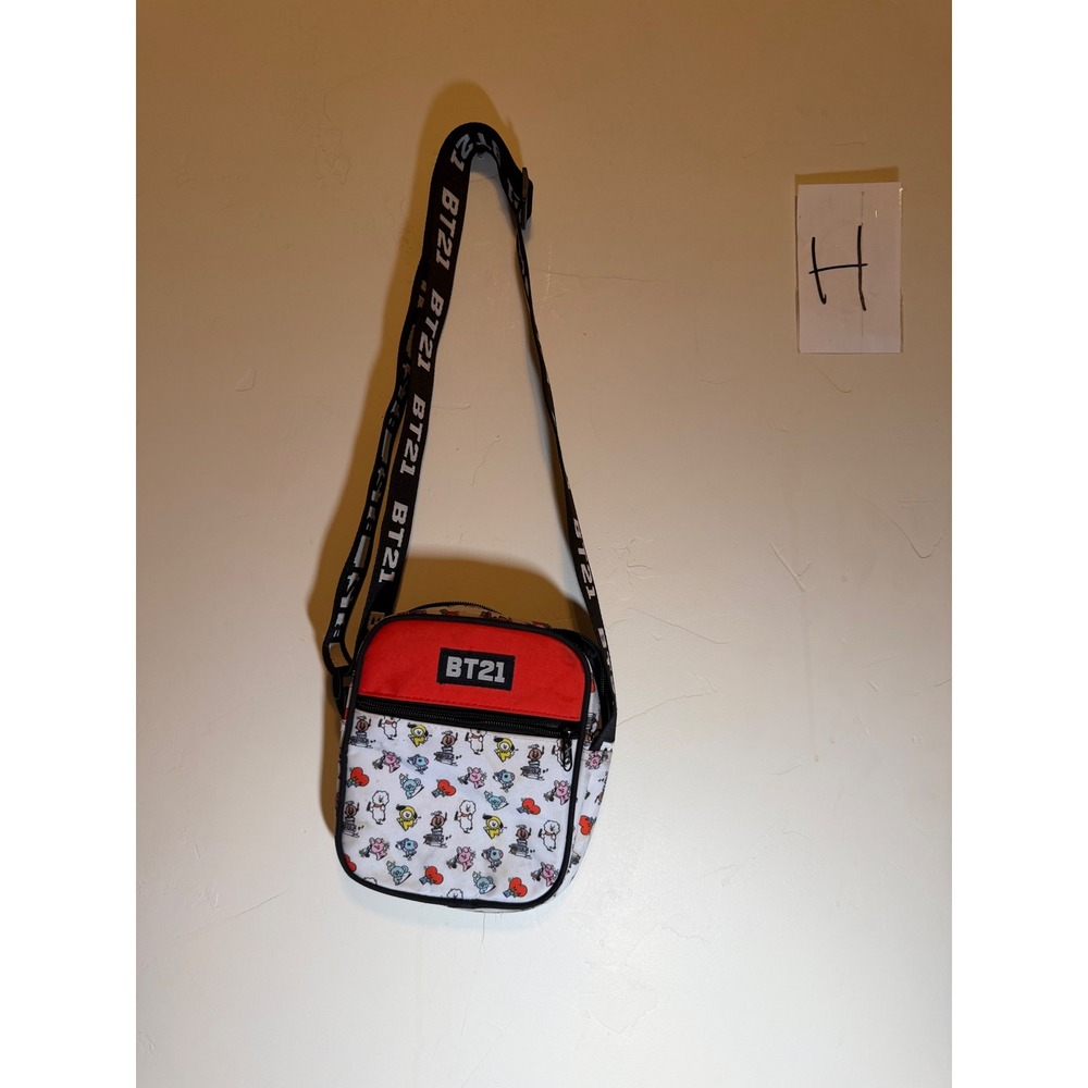 BT21 Crossbody Bag Line Friends Graphic Print Red White Small Unisex